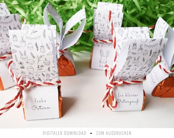 Oster Banderole für Küsschen & Mon Cheri | 6 Varianten | Druckvorlage | Kleine Aufmerksamkeit zu Ostern | Digitaler Download