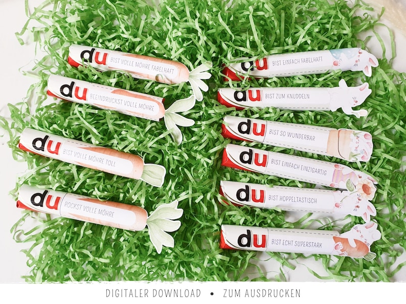 Duplo-Banderolen Ostern | zum Ausdrucken | Osternestgeschenk | Du bist…-Komplimente | DIY-Ostergeschenk | Printable Duplo-Wrapper