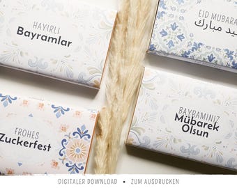 Toffifee wrapper for Eid al-Fitr | Eid Mubarak Printable Candy Wrapper | DIY Bayram Gift | Eid al-Fitr Printable