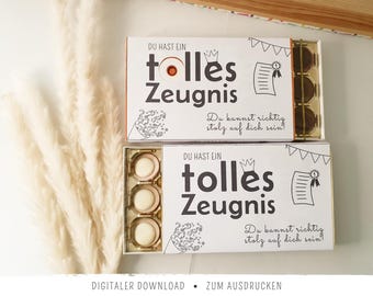Toffifee wrapper "Great report card" | Gift for report cards | 2 versions | with and without cut-out O