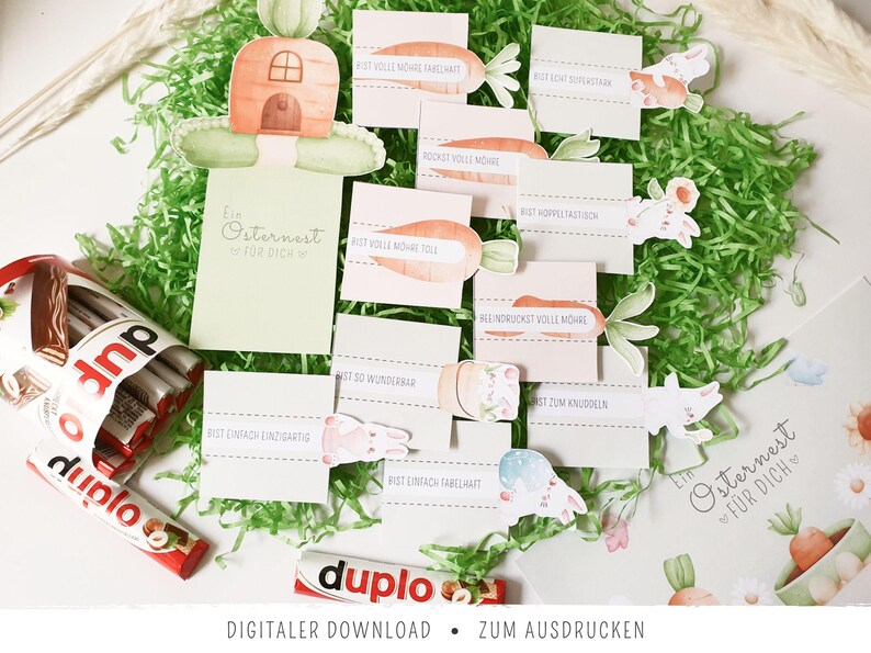 Duplo-Banderolen Ostern | zum Ausdrucken | Osternestgeschenk | Du bist…-Komplimente | DIY-Ostergeschenk | Printable Duplo-Wrapper