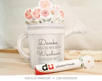Embalagem Duplo com regador: "Obrigado por me/nos ajudar a crescer" | Presente de despedida para jardim de infância, escola ou creche