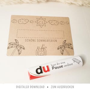 Duplo-Banderolen-Karte: Sommerferien | Du hast dir eine Pause verdient | Kleine Aufmerksamkeit für Schüler & Lehrer zum Schuljahresende