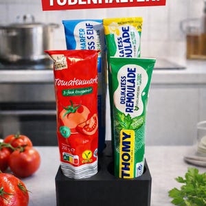 Tubenhalter Küche – Organizer für Tomatenmark, Senf & Remoulade – 3D Druck Tubenständer – Platzsparende Aufbewahrung