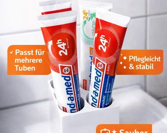 Zahnpasta Halter für mehrere Tuben – Badezimmer Organizer – 3D Druck Tubenständer – Ordnung für Waschbecken & Bad