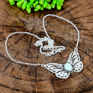 Palamo Ädelstensfjärilshalsband, 925 Sterling Silver Sydvästra Natursmycken bild 1