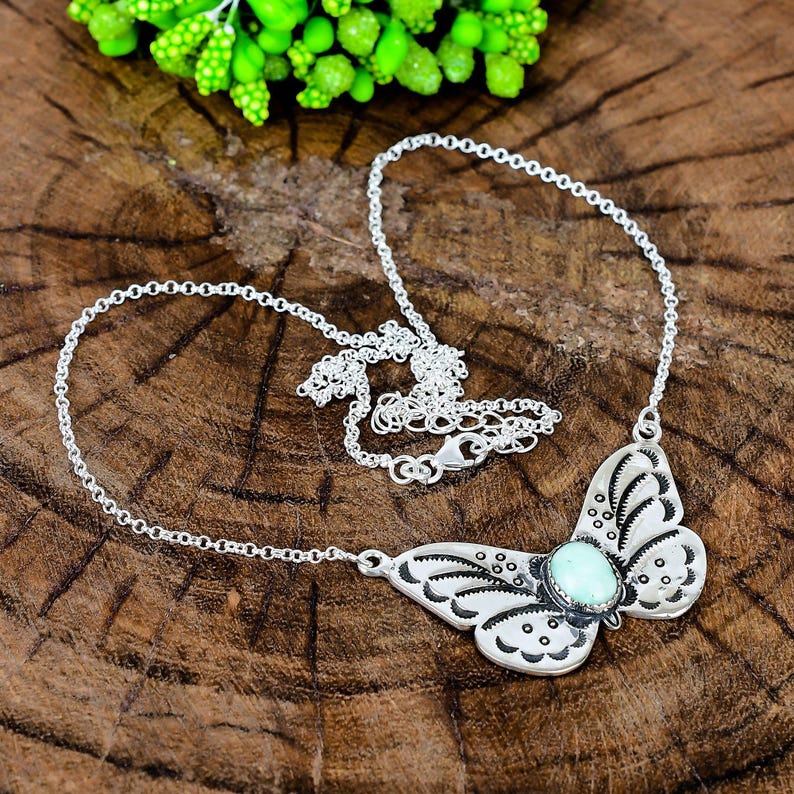 Palamo Ädelstensfjärilshalsband, 925 Sterling Silver Sydvästra Natursmycken bild 1