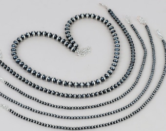 Handgjort halsband med kopparpärlor | Minimalistiska pärlsmycken | Justerbar kedja (3 mm-9 mm pärlor)