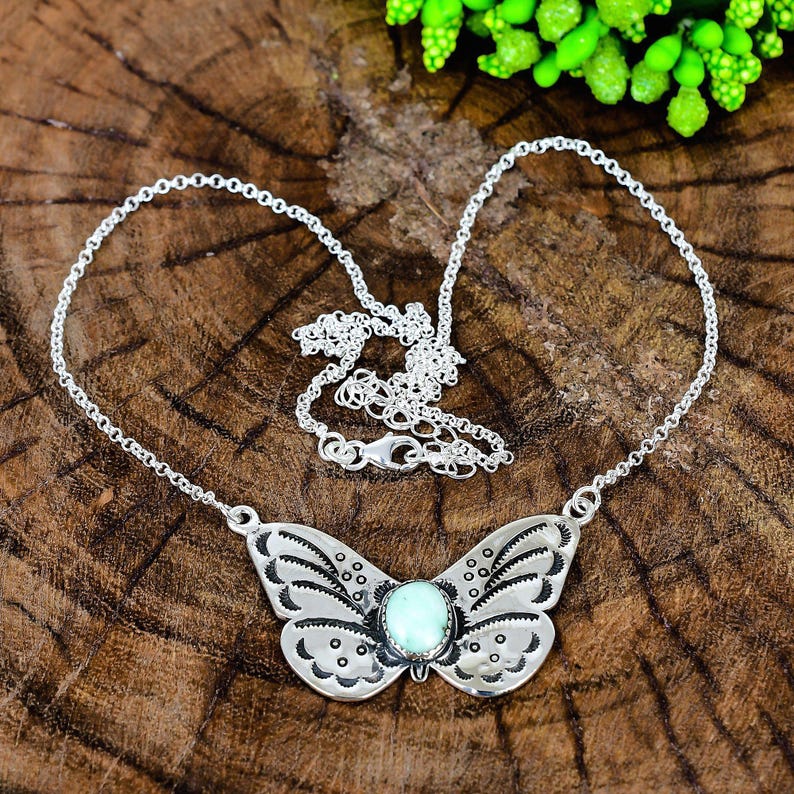 Palamo Ädelstensfjärilshalsband, 925 Sterling Silver Sydvästra Natursmycken bild 7