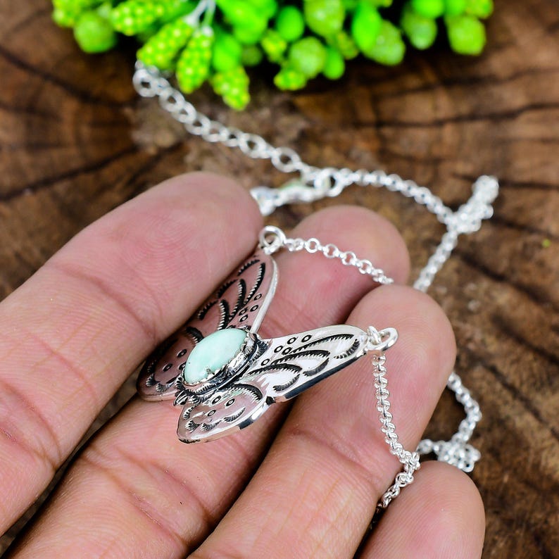 Palamo Ädelstensfjärilshalsband, 925 Sterling Silver Sydvästra Natursmycken bild 3