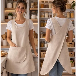 Minimal Pinafore Apron Sewing Pattern | Women's Kitchen Apron (PDF)