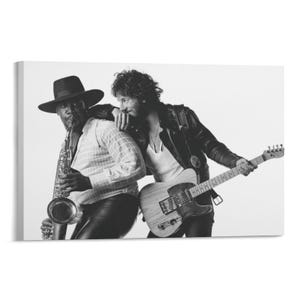 Lienzo impreso en blanco y negro de Bruce Springsteen: póster de arte mural de este icónico músico.