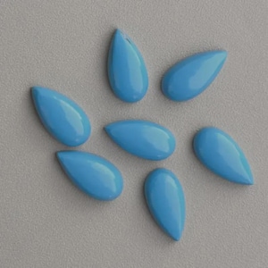 Sleeping Beauty Turquoise Long Pear Cabochon Pairs , Natural Gemstone Flatback, Teardrop Cab For Jewelry Making, Size 10x20mm