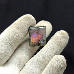 Labradorite Cabochon Rectangle Natural Flashy, High Quality Gemstone Loose Cabochons for Jewelry Making Blue Fire Stone. Size 29x26mm, 27 CT