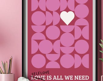 Affirmations Poster Self-Love – Aesthetic Wall Art, Positive Beliefs, Minimal Wall Art, Motivation, Printable Poster Download