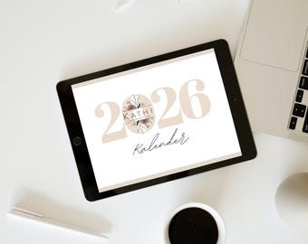 Digital Calendar 2026 | Minimalist Year Planner with Goals & Reflection