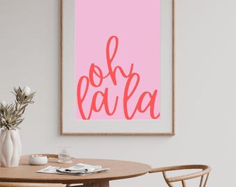 Self-Love Poster | Oh La La Typography Wall Art | Digital Print | Minimalist Wall Decor | Download