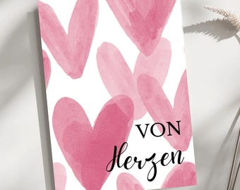 Printable digital Valentine's card | Minimalist love card | Printable Valentine Card | A6 postcard