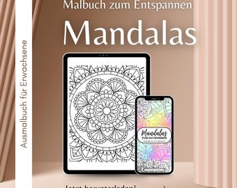 Mandala Coloring Book for Adults | 20 Relaxing Mandalas | Anti-Stress Coloring Book | PDF Download or Print | Mindfulness & Relaxation