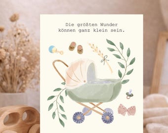 Baby Birth Announcement Card Download – Congratulations on the Birth Card – Printable Baby Card – Baby Gift Card – Newborn Card PDF – Instant Download