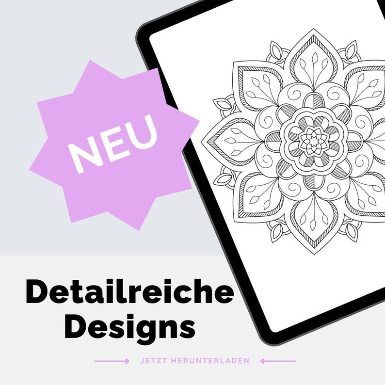 Mandala Coloring Book for Adults | 20 Relaxing Mandalas | Anti-Stress Coloring Book | PDF Download or Print | Mindfulness & Relaxation image 3