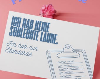 Funny postcard | I'm not in a bad mood | Funny saying | Self-confidence | Printable card | Gift for a friend