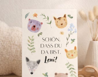 Personalized Baby Birth Announcement Download – Baby Card with Name – Congratulations on the Birth – Printable – Personalized Baby Gift