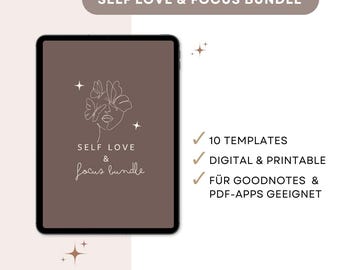 Templates Bundle, Minimalist Self Love, Digital & Printable Planner, GoodNotes Planner, Daily Weakly Monthly Planner, Habit Tracker PDF