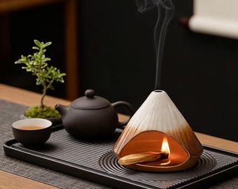 Palo Santo Incense Burner Ceramic Holder, Mountain Incense Burner, Palo Santo Holder, Boho Home Decor, Meditation Incense Holder