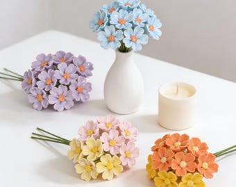 Mini Ceramic Daisy Bouquet, Porcelain Flower Decor, Cute Desk Flower Arrangement, Colorful Daisy Decor, Aesthetic Room Decor