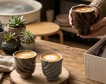 Wabi-sabi Spiral Ceramic Coffee Mug | Unique Seashell Inspired Pottery Cup | Artisan Stoneware Tea Mug | Gift for Artist | Office Desk Decor