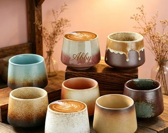 Personalized Name Ceramic Mug | Handmade Rustic Stoneware Coffee Cup | Unique Groomsmen Gift | Custom Engraved Tea Mug | Birthday Present