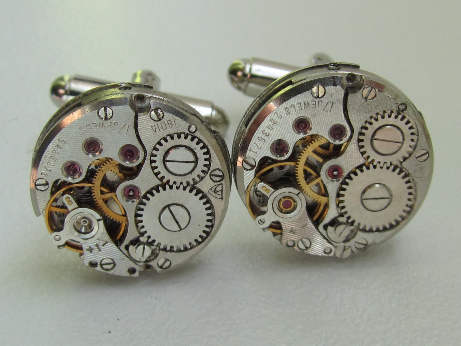 Cufflinks with watch movements Mens Cuff Links Gift for Him Etsy