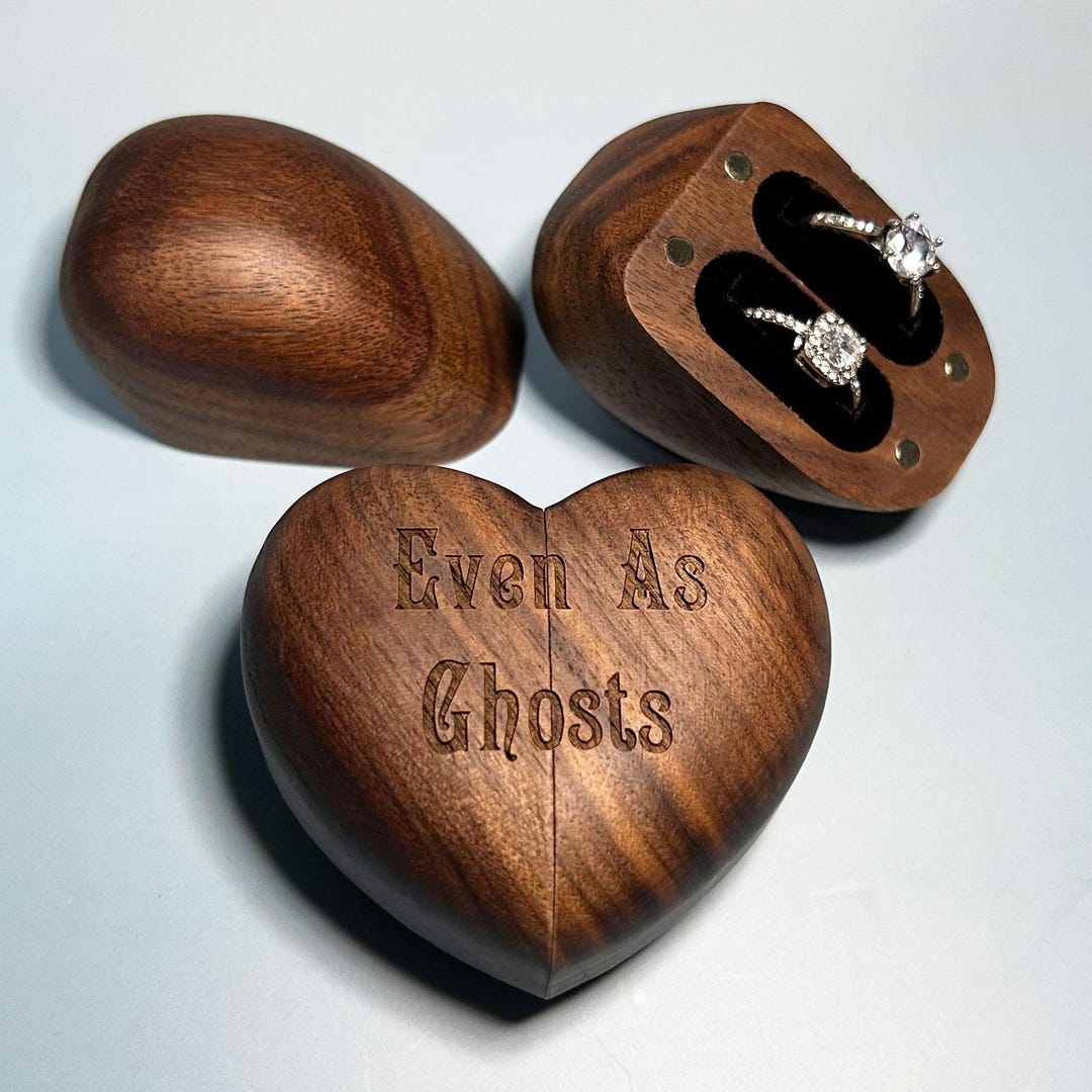 Custom Heart Ring Box, Even as Ghosts Ring Box, Gothic Ghost Ring Box ...