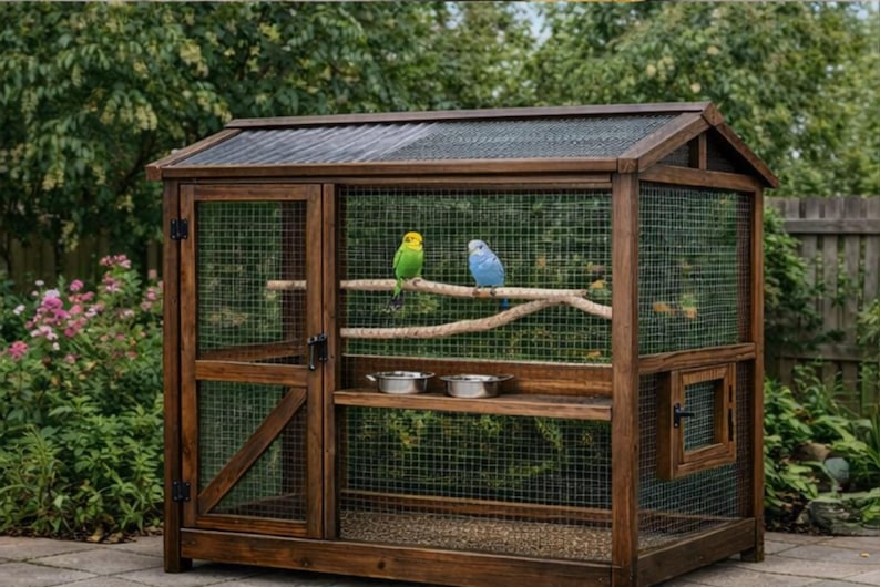 Outdoor Bird Aviary Plans | Timber Build Guide, Feeding Door (PDF ...
