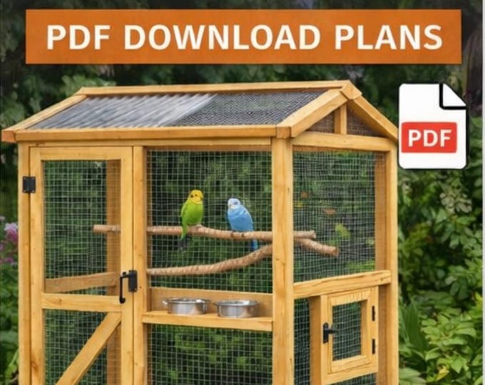 Outdoor Bird Aviary Plans | Timber Build Guide, Feeding Door (PDF ...