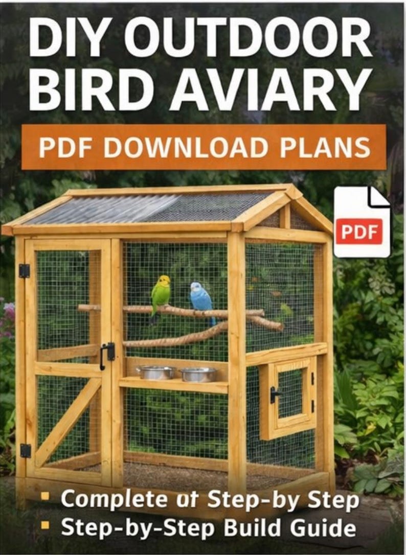 Picture Idea: Outdoor Bird Aviary Plans Timber Build Guide Feeding Door Pdf