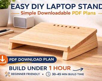 DIY Laptop Stand Plan | Beginner Woodworking Project | Instant PDF Download
