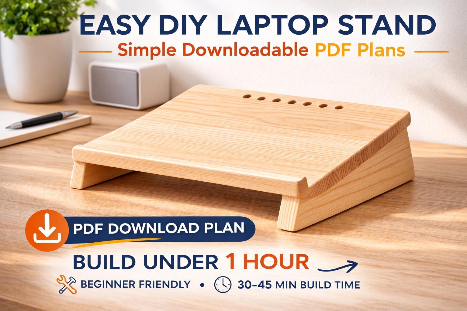 DIY Laptop Stand Plan | Beginner Woodworking Project | Instant PDF ...