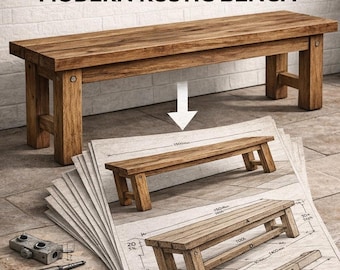 Planos de bancos rústicos modernos