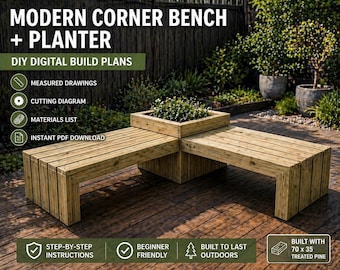 Corner Bench with Planter DIY Plan