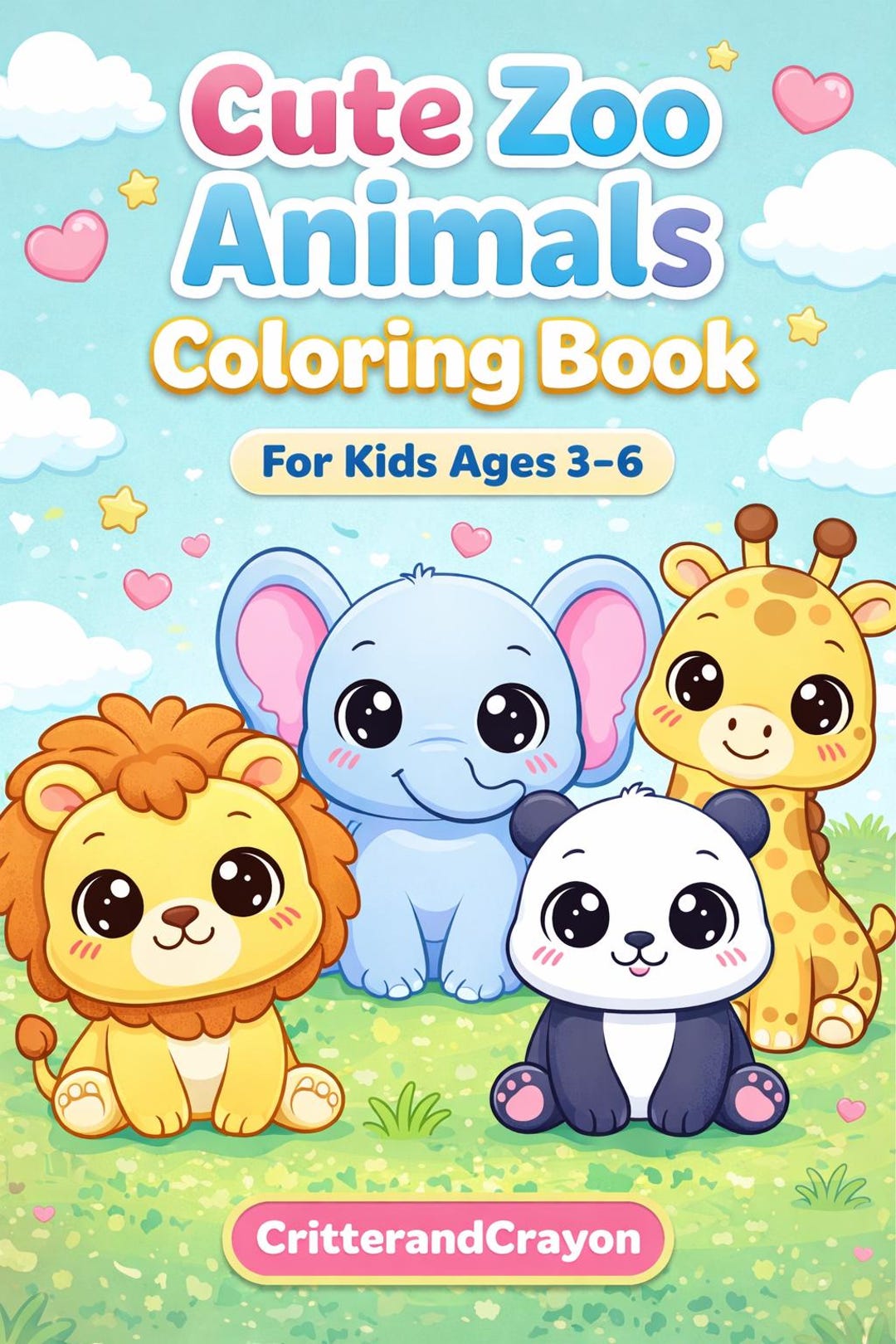 Zoo Animal Coloring Book for Kids Ages 3–6 | Printable Zoo Animals - Etsy