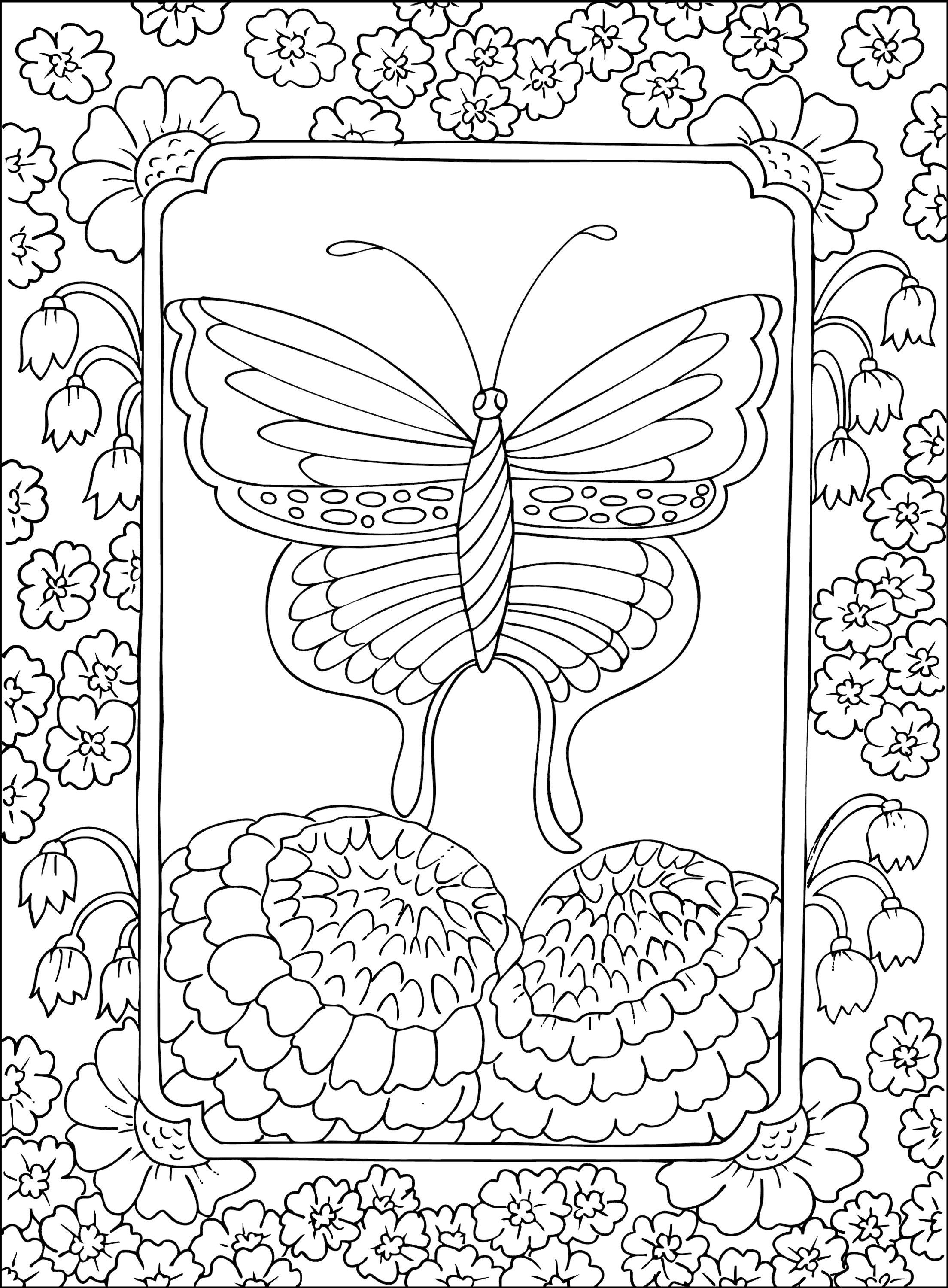 Butterflies Spring Pdf Spring Flowers & Butterflies, Hand Drawn (printable PDF) - Etsy