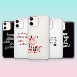 Funda de teléfono con cita motivacional para iPhone 17Pro, 16, 15, 14, 13, 12, Samsung S26, S25, S24, S23Fe, A16, A56, Pixel 10, 9Pro, 8