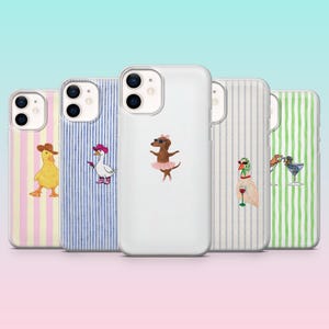 Funda de teléfono con diseño de animales divertidos para iPhone 17Pro, 16, 15, 14, 13, 12, Samsung S26, S25, S24, S23Fe, A16, A56, Pixel 10, 9Pro, 8