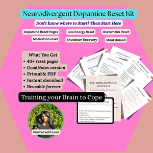 Kit de réinitialisation de la dopamine pour le TDAH | Dysfonctionnement exécutif, traitement de l'anxiété (téléchargement numérique)