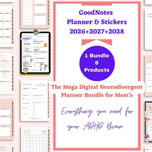 ADHD Digitaler Planer (2026-2028) für Mütter (2026-2028) GoodNotes iPad Planer (Download)