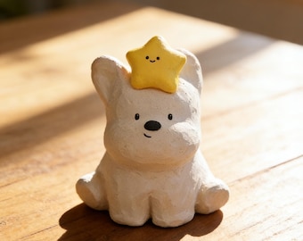 Handmade Ceramic Dog Figurine | Cute Dog Decor | Gift for Dog Lovers | Art Decoration | Custom Art Decoration | Ceramic Dog Figurine
