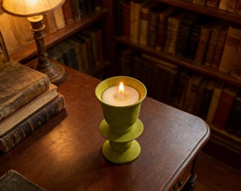 Ceramic Candle Holder, Handmade Candle Cup, Textured Ceramic Candle Stand, Art Candelabra Decor, Vintage Candle Holder