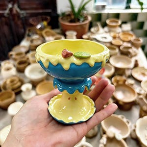 Ceramic Cup, Coffee Cup, Custom Cups, Handmade Unique Cup, Cute Decor, Ceramic Goblet,Dessert/Coffee Lover Gift, Cute Kitchen Decor